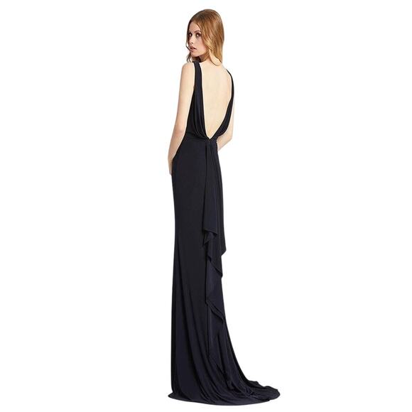 Mac Duggal NWT Sleeveless V-Neck Jersey Gown in Midnight Size 10 - Picture 2 of 8